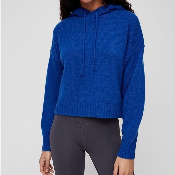 The group by babaton aritzia luxe cashmere hoodie sweatshirt in blueberry blue - Picture 1 of 7